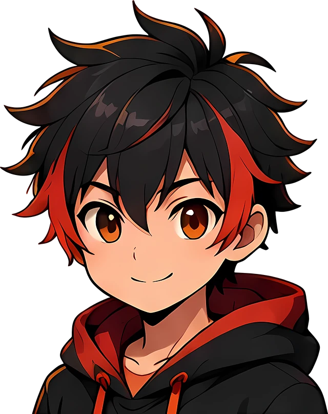 Pyrus without his mask, smiling